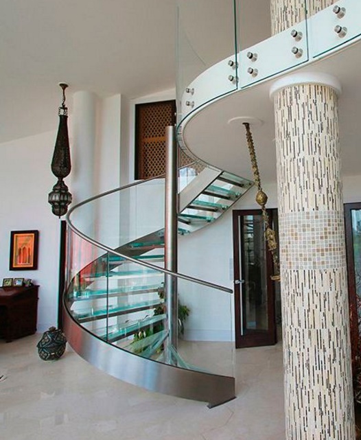 Escalera de caracol vidrio 6