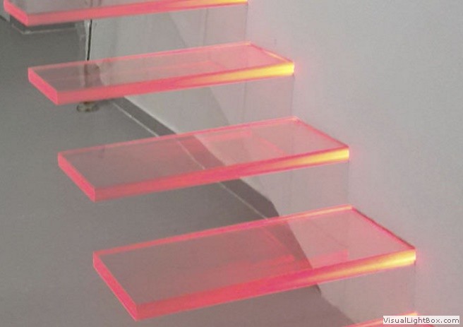 Peldaño vidrio con LED 5